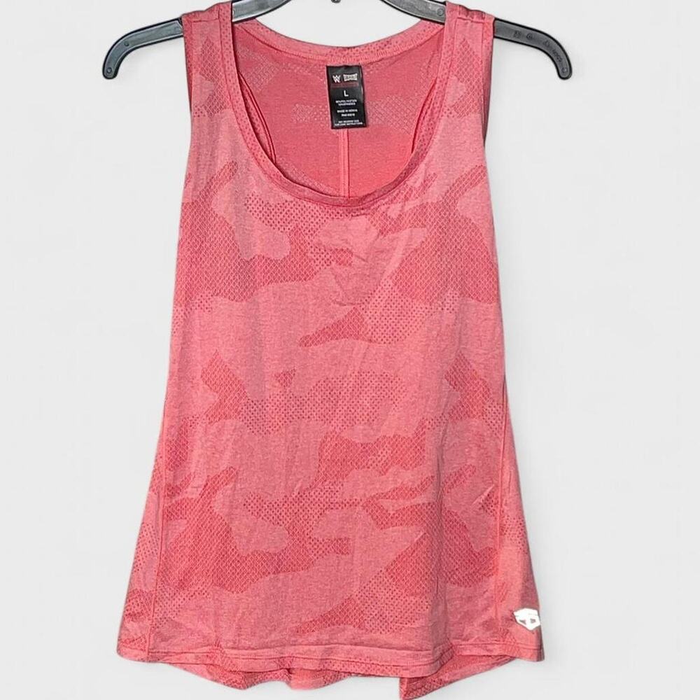 Tapout x WWE Coral Pink Space Dye Camo Active Racerback Tank Top - Size L